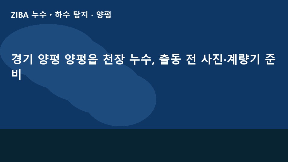 경기 양평 양평읍 천장 누수, 출동 전 사진·계량기 준비