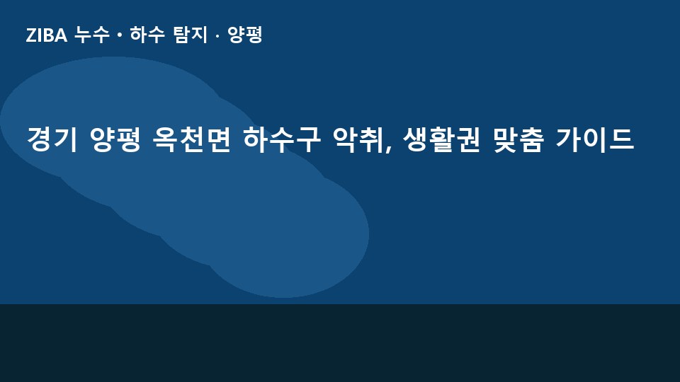 경기 양평 옥천면 하수구 악취, 생활권 맞춤 가이드