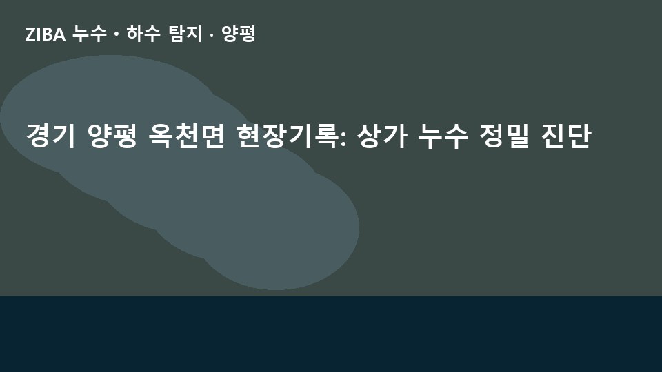 경기 양평 옥천면 현장기록: 상가 누수 정밀 진단