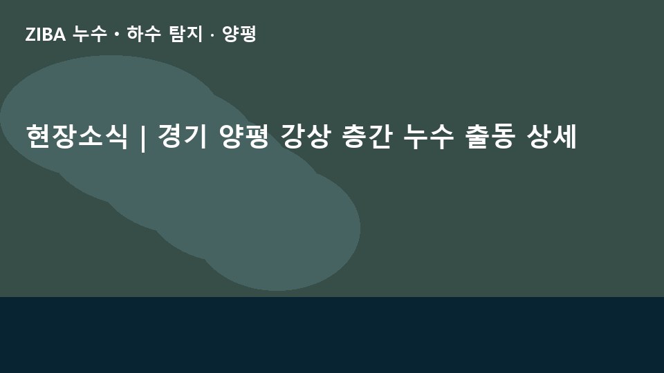 현장소식 | 경기 양평 강상 층간 누수 출동 상세